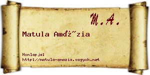 Matula Amázia névjegykártya